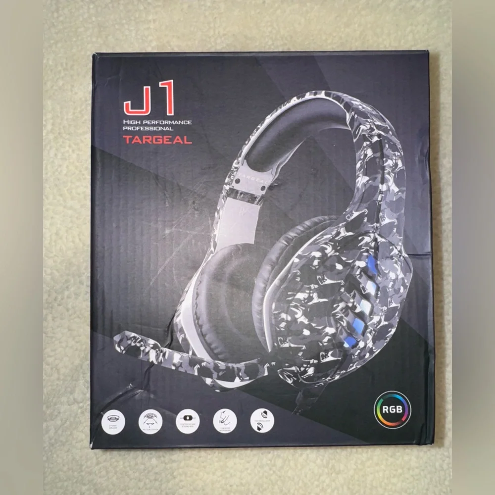 J1 TARGEAL Black Camouflage Gaming Headset